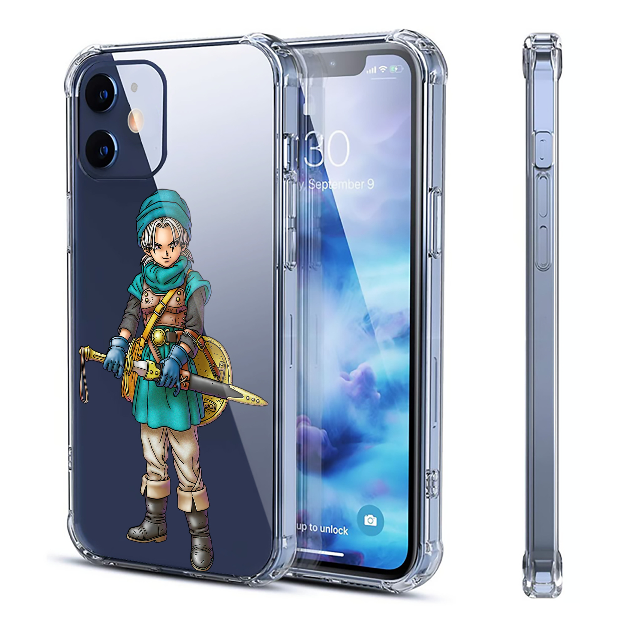 （画像用） ドラゴンクエスト Doragon Kuesuto Dragon Quest 【iPhone 12シリーズ対応】透明スマホケース（クリアソフトケース）